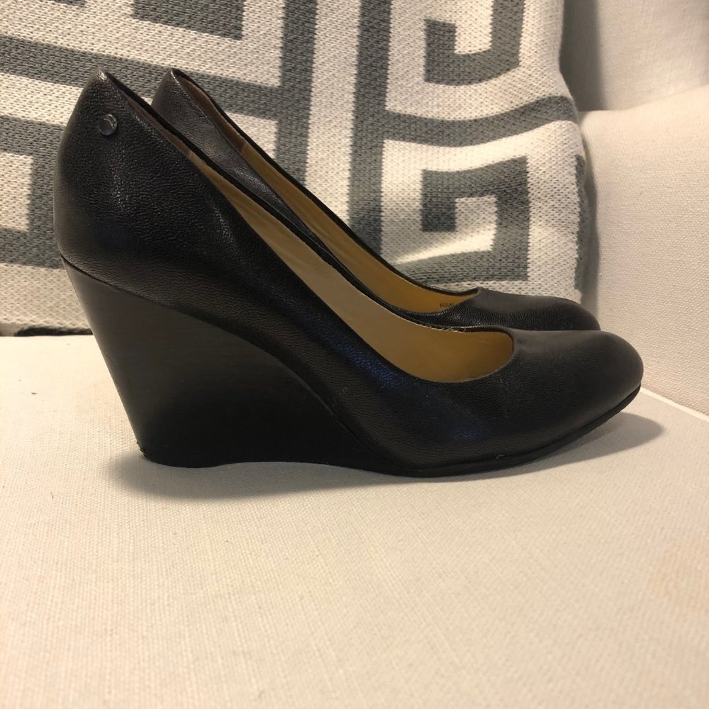 Coach Soft Leather Wedge Pump Authentic